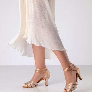 Chaussures OCEANE-60 satin nude strass Anna Kern